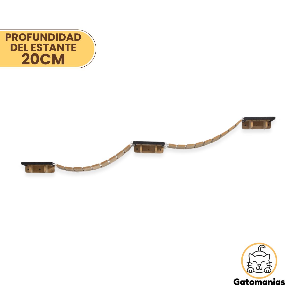 Puente Rascador de Pared Doble para Gatos Grandes - Gatomanias Puente Rascador de Pared Doble para Gatos Grandes - Gatomanias