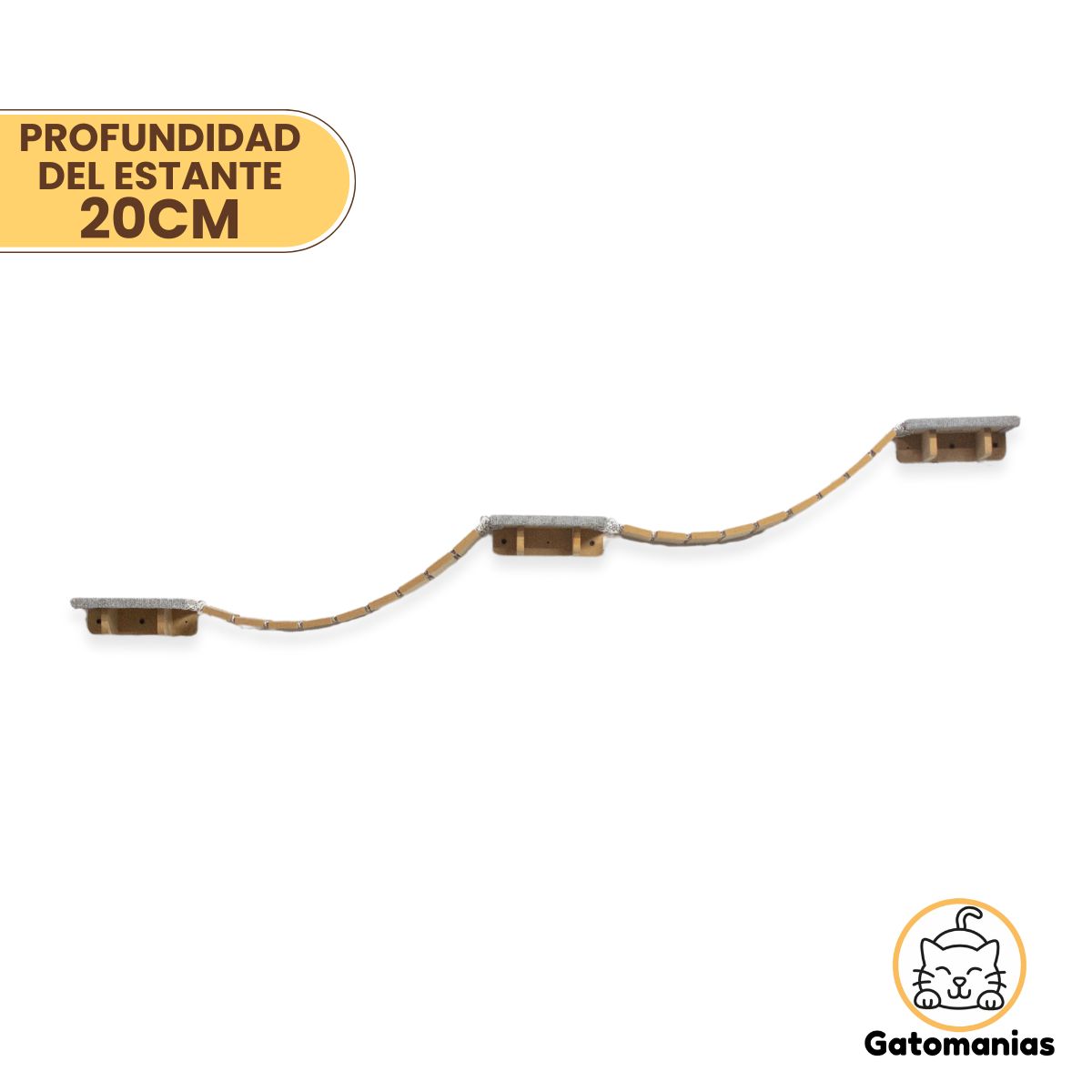 Puente Rascador de Pared Doble para Gatos Grandes - Gatomanias Puente Rascador de Pared Doble para Gatos Grandes - Gatomanias
