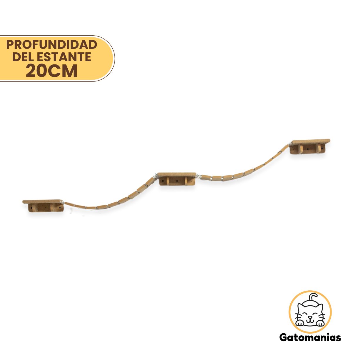 Puente Rascador de Pared Doble para Gatos Grandes - Gatomanias Puente Rascador de Pared Doble para Gatos Grandes - Gatomanias