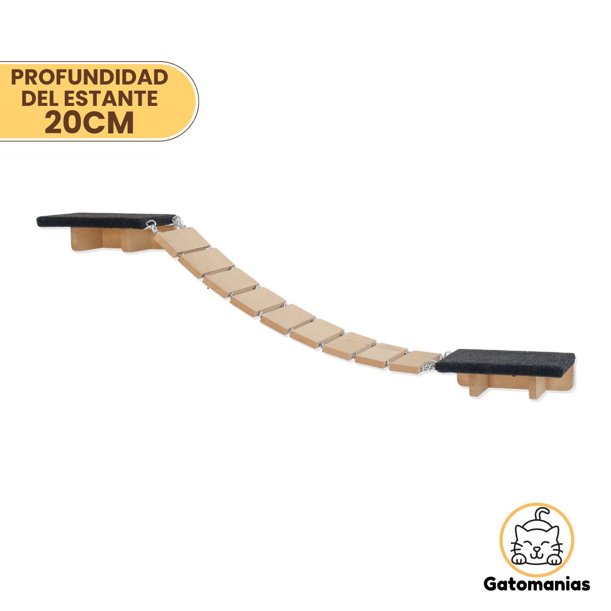 Puente Rascador de Pared para Gatos Grandes - Gatomanias